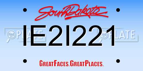 IE2I221 South Dakota License Plate