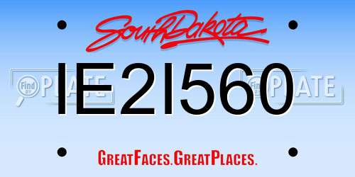 IE2I560 South Dakota License Plate