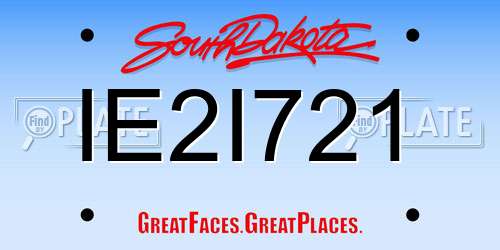IE2I721 South Dakota License Plate