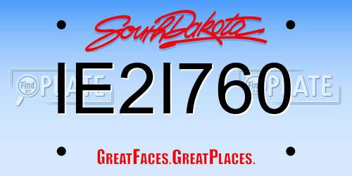 IE2I760 South Dakota License Plate