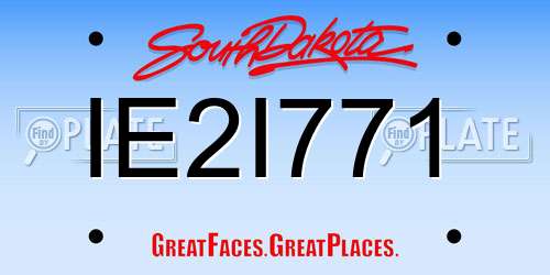 IE2I771 South Dakota License Plate