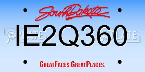 IE2Q360 South Dakota License Plate