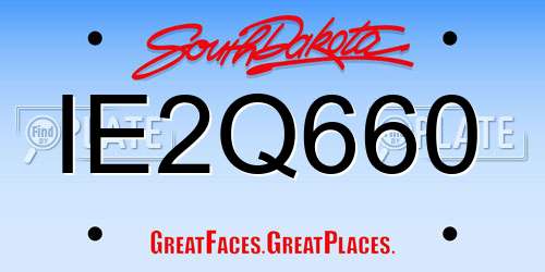 IE2Q660 South Dakota License Plate