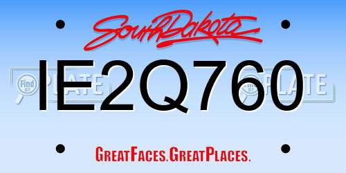 IE2Q760 South Dakota License Plate