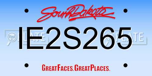 IE2S265 South Dakota License Plate