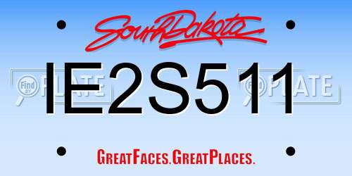 IE2S511 South Dakota License Plate