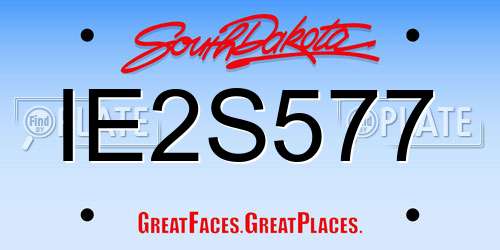 IE2S577 South Dakota License Plate