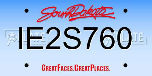 IE2S760 South Dakota License Plate