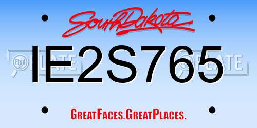 IE2S765 South Dakota License Plate
