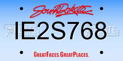 IE2S768 South Dakota License Plate