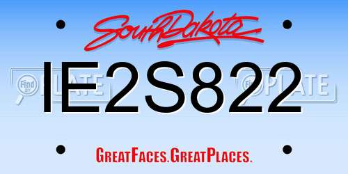 IE2S822 South Dakota License Plate