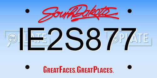 IE2S877 South Dakota License Plate