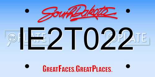 IE2T022 South Dakota License Plate