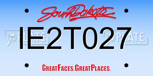 IE2T027 South Dakota License Plate