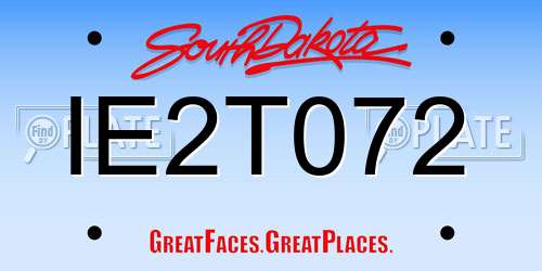 IE2T072 South Dakota License Plate