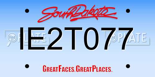 IE2T077 South Dakota License Plate