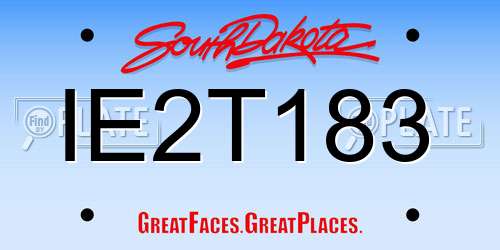 IE2T183 South Dakota License Plate