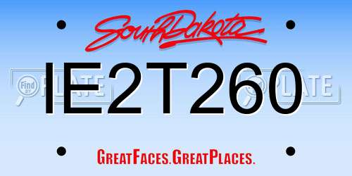 IE2T260 South Dakota License Plate