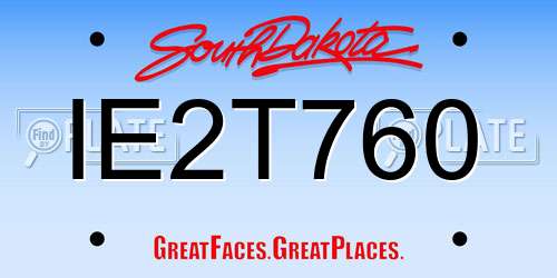 IE2T760 South Dakota License Plate