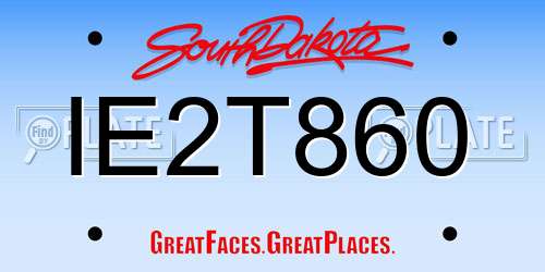 IE2T860 South Dakota License Plate