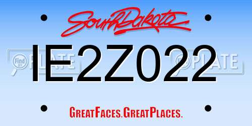 IE2Z022 South Dakota License Plate