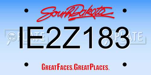 IE2Z183 South Dakota License Plate