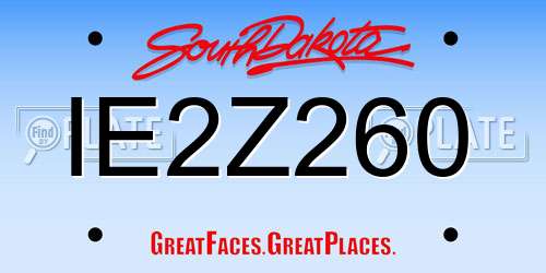 IE2Z260 South Dakota License Plate
