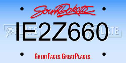 IE2Z660 South Dakota License Plate