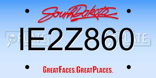 IE2Z860 South Dakota License Plate