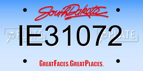 IE31072 South Dakota License Plate