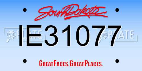 IE31077 South Dakota License Plate