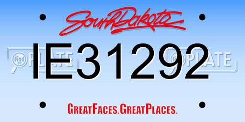 IE31292 South Dakota License Plate