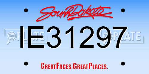 IE31297 South Dakota License Plate