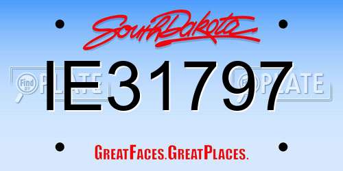 IE31797 South Dakota License Plate