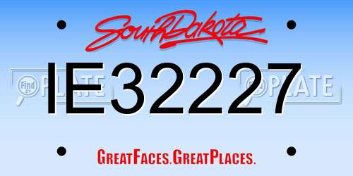 IE32227 South Dakota License Plate