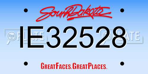 IE32528 South Dakota License Plate