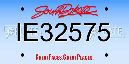 IE32575 South Dakota License Plate