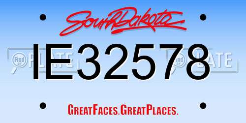 IE32578 South Dakota License Plate