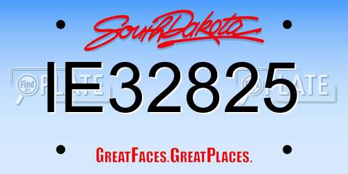 IE32825 South Dakota License Plate