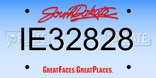 IE32828 South Dakota License Plate