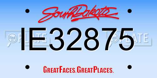 IE32875 South Dakota License Plate