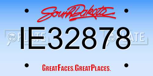 IE32878 South Dakota License Plate