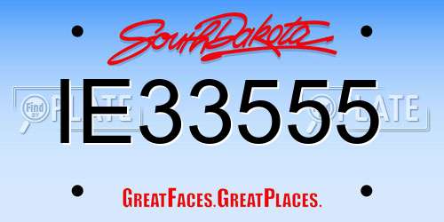 IE33555 South Dakota License Plate