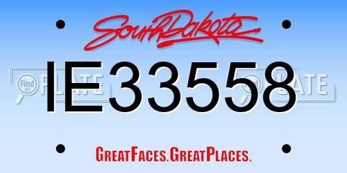 IE33558 South Dakota License Plate