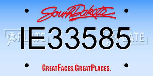 IE33585 South Dakota License Plate