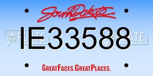IE33588 South Dakota License Plate