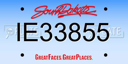 IE33855 South Dakota License Plate