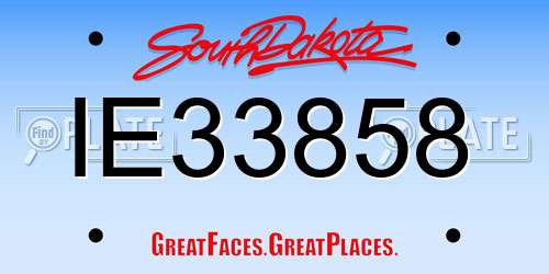 IE33858 South Dakota License Plate