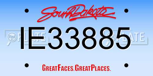 IE33885 South Dakota License Plate