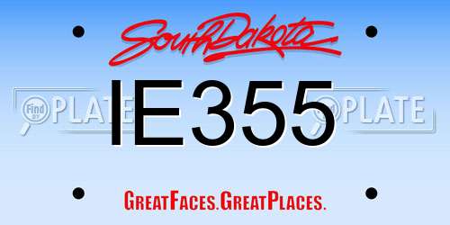IE355 South Dakota License Plate